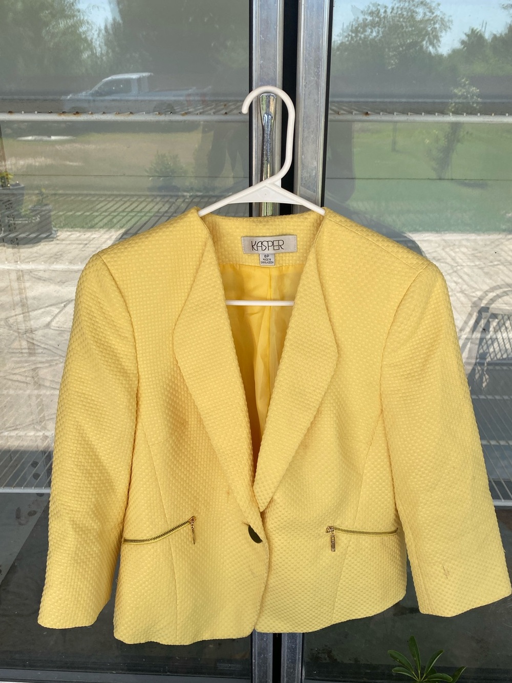 Kasper Sunny Yellow Textured Women's Blazer